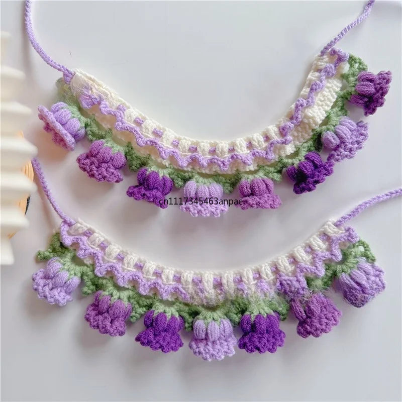 Pet Knitted Collar with Lily of the Valley - MyPetDollar.com