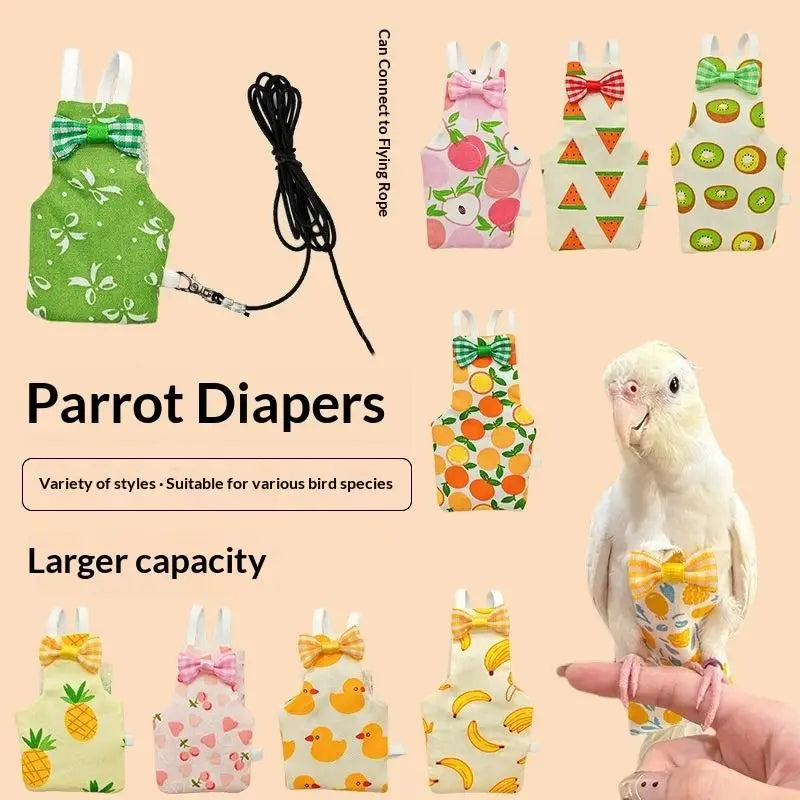 New Cute Colorful Parrot Diaper Bowtie - MyPetDollar.com