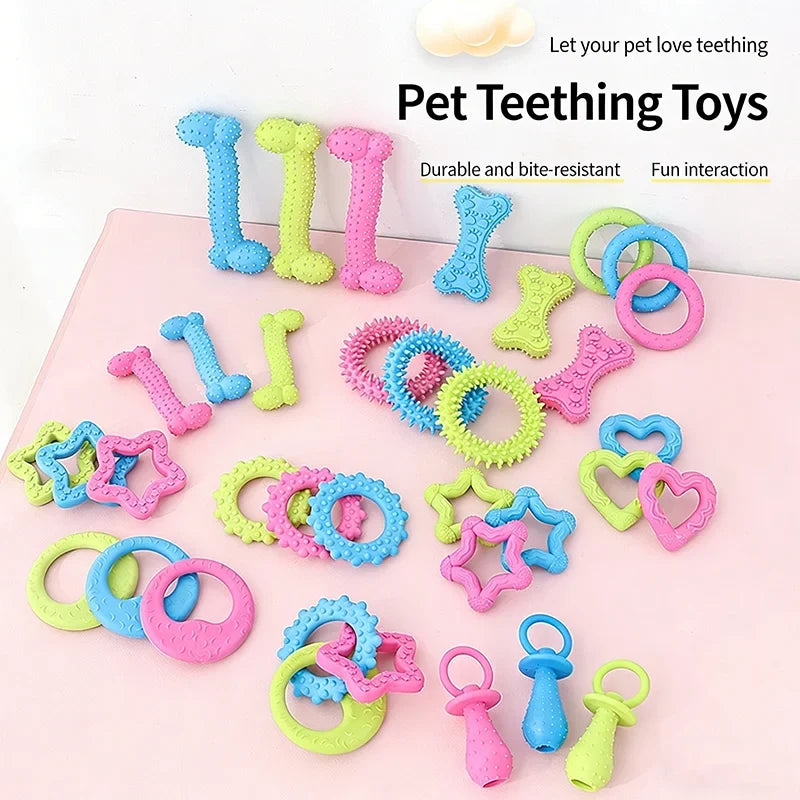 Bone Shape Soft Rubber Pet Chew Toy Bite - MyPetDollar.com