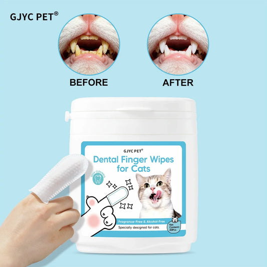Cat Teeth Cleaning Finger Wipes Disposable - MyPetDollar.com