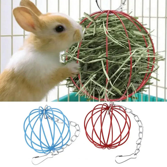 Hanging Long Chain Round Rabbit Grass Ball - MyPetDollar.com