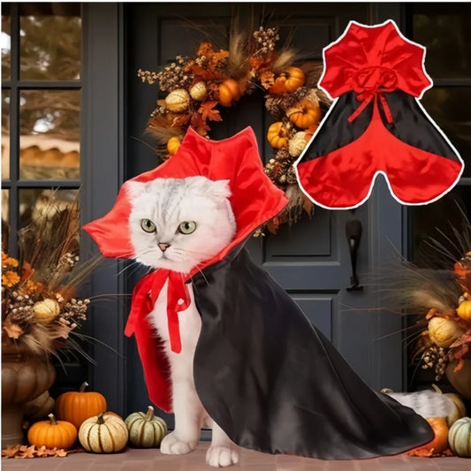 Adjustable Pet Halloween Polyester Vampire Cloak Transformation Outfit