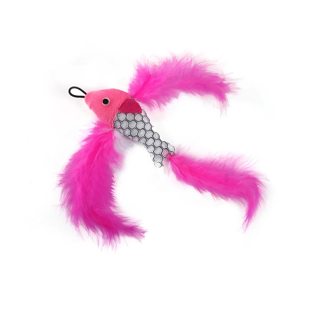 Cat Feather Toy Accessories False Mouse Worm - MyPetDollar.com