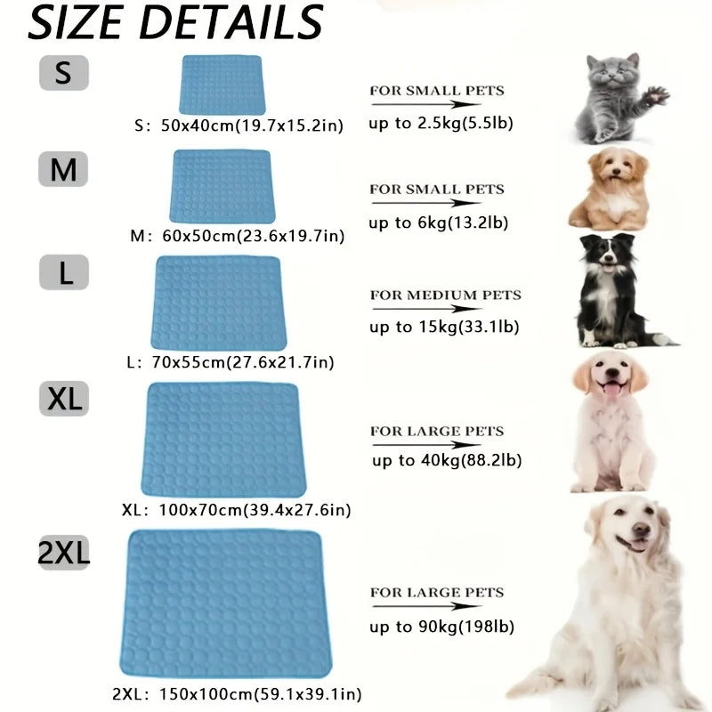 Dog Cooling Mat Summer Pet Cold Bed Extra - MyPetDollar.com