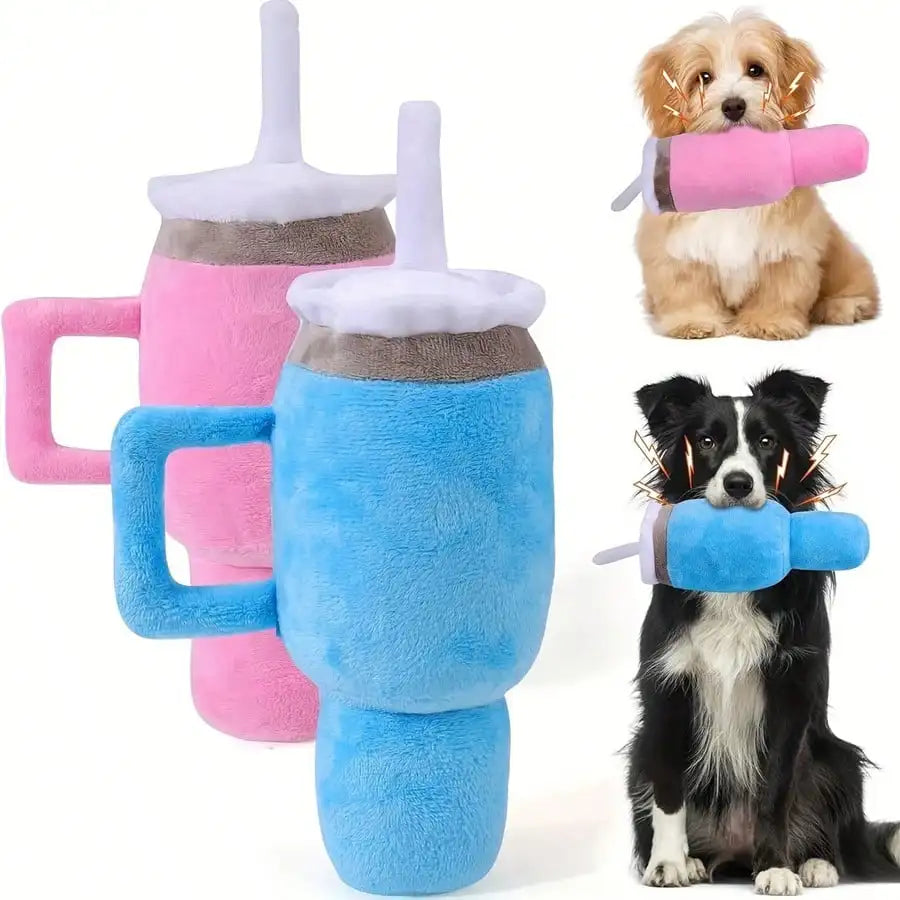 1pc Cute Beverage Mug Shaped Dog Chew Toys - MyPetDollar.com