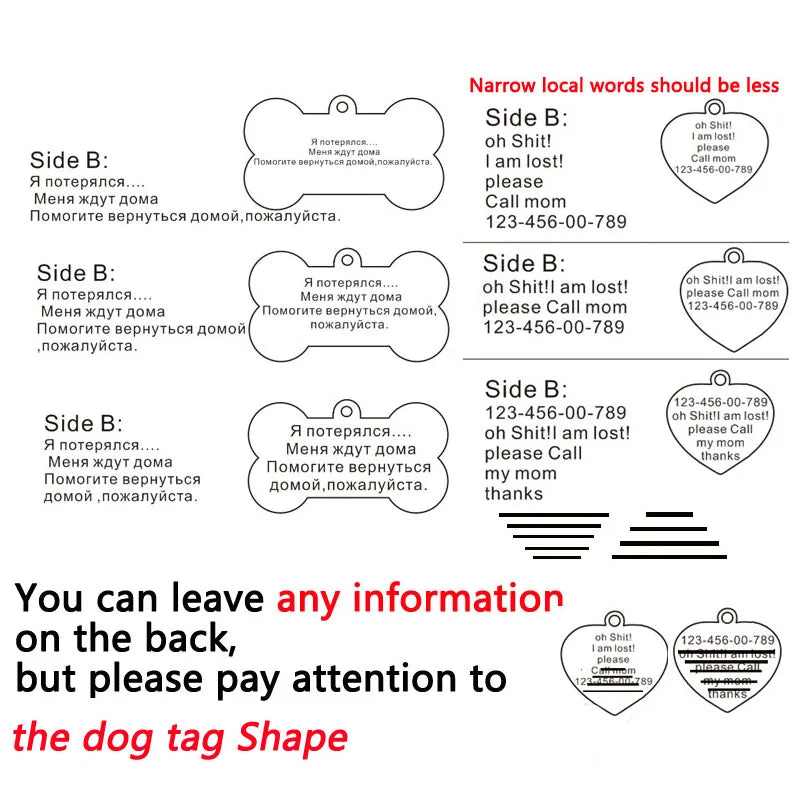 Customized Dog ID Tag Stainless Steel Pet - MyPetDollar.com