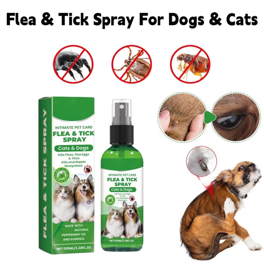 Pet Flea & Tick Spray for Dogs Cats 100ml - MyPetDollar.com