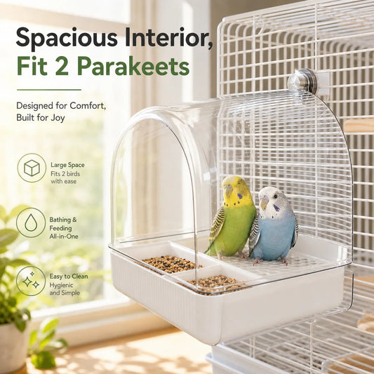 Parrot Outside Cage Bath Box Multi‑Function - MyPetDollar.com