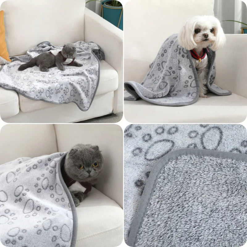 Warm Pet Cat Blanket Winter Soft Flannel - MyPetDollar.com