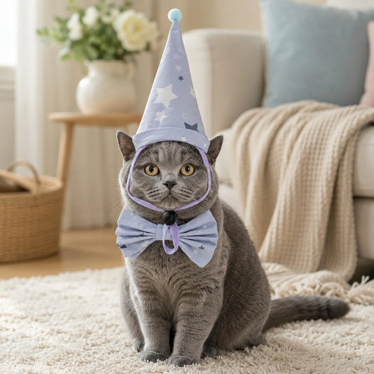 Cute Pet Birthday Set Cat Funny Pointed Hat - MyPetDollar.com