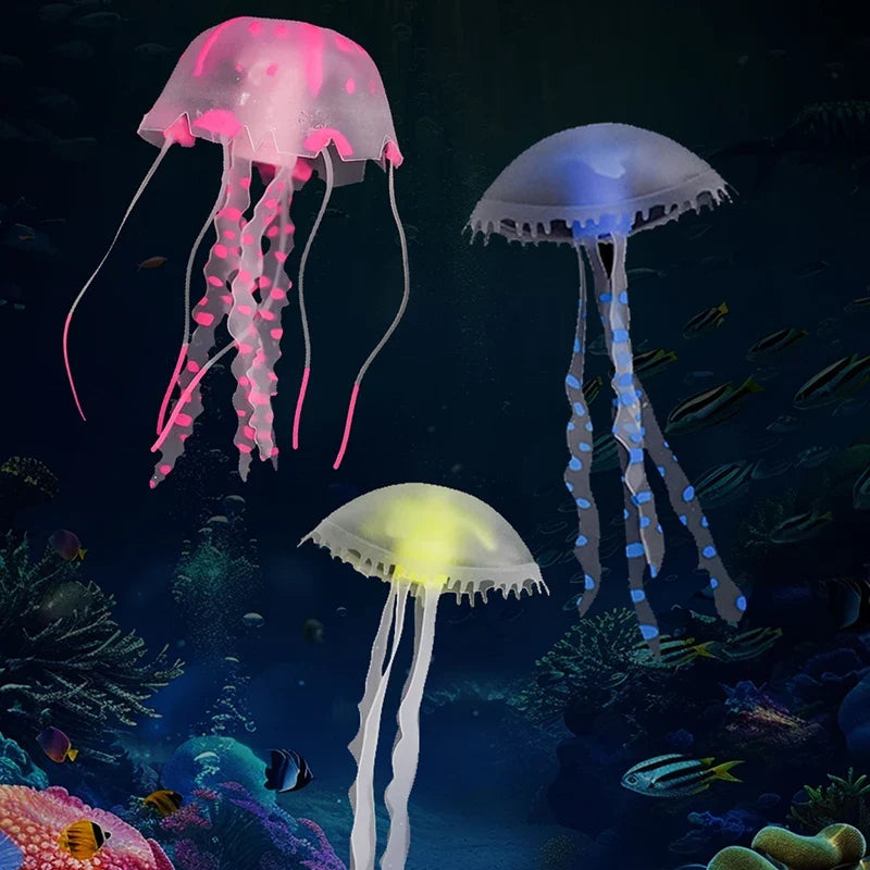 3Pcs Glowing Silicone Jellyfish Aquarium - MyPetDollar.com