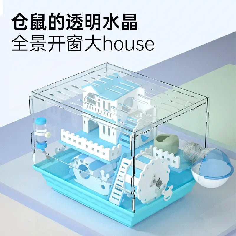Transparent Acrylic Hamster Cage Double - MyPetDollar.com