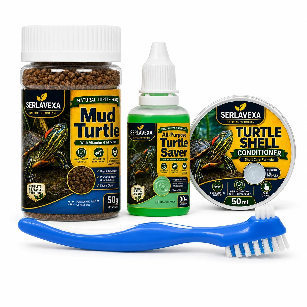 Serlavexa Turtle Care Set Mud Food Shell Conditioning Cream