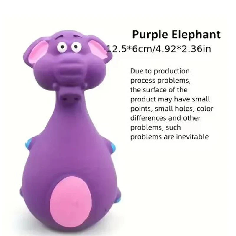 Dog Toys Sound Squeaky Elephant Cow Animal Chew Pet Rubber, Interactive