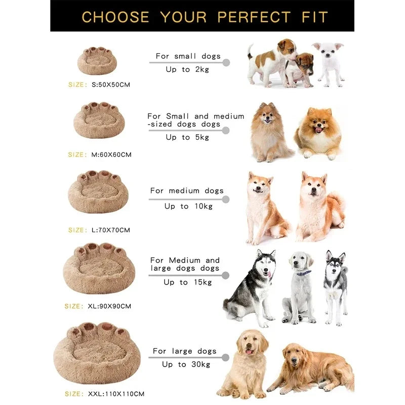 Large Plush Dog Bed Warm Pet Bed Basket with - MyPetDollar.com