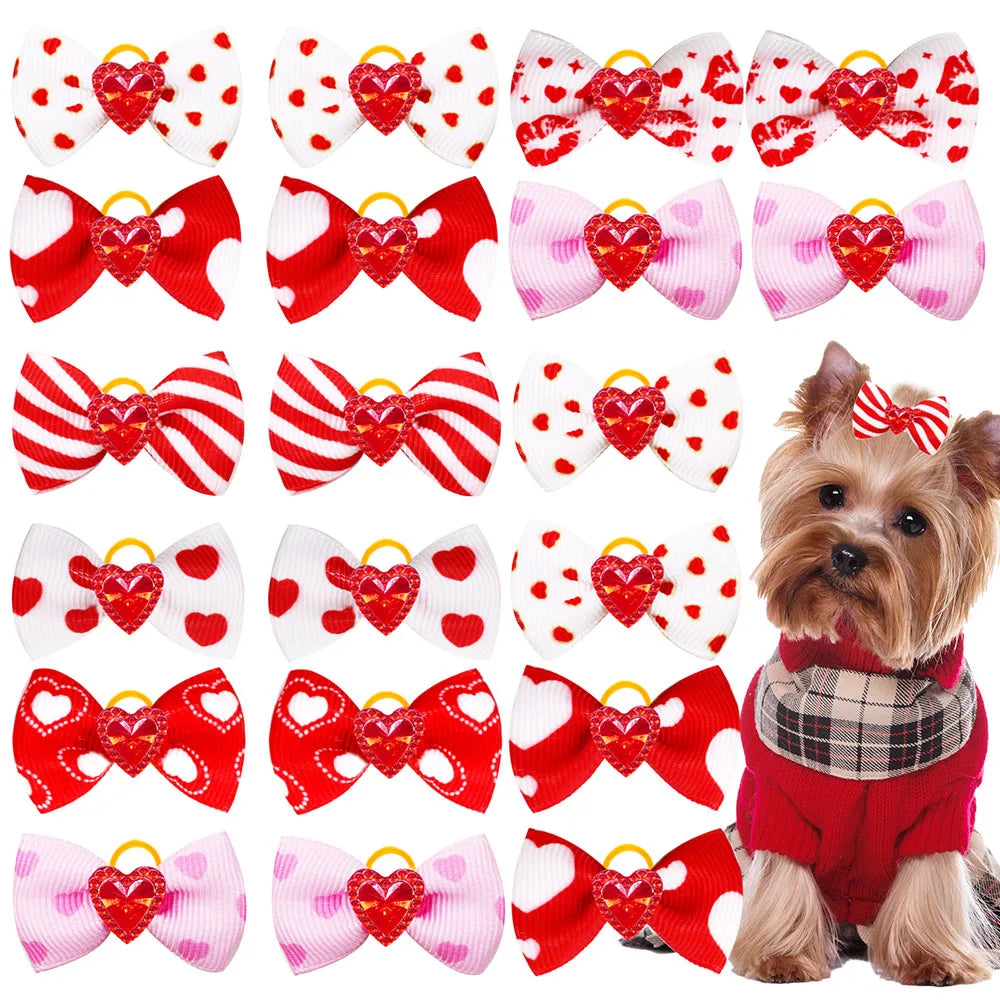 Valentine's Day dog bowknots 10/20/30PC - MyPetDollar.com