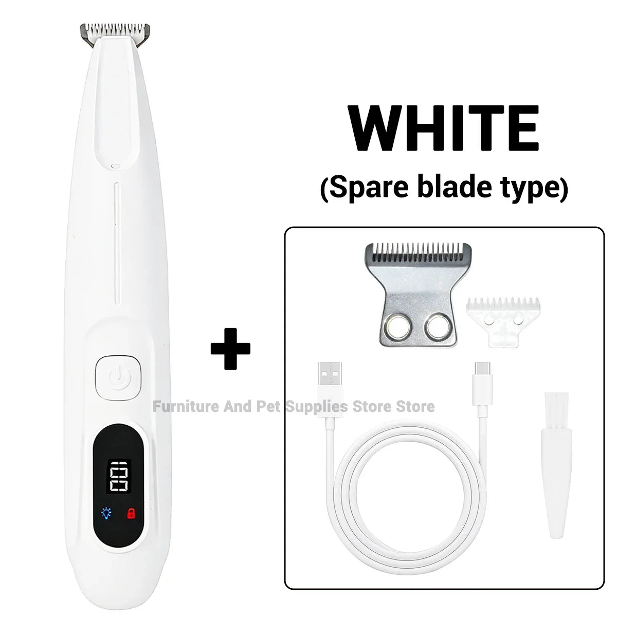 Dog Electric Beauty Trimmer Waterproof Foot Hair LED – 4 Colors