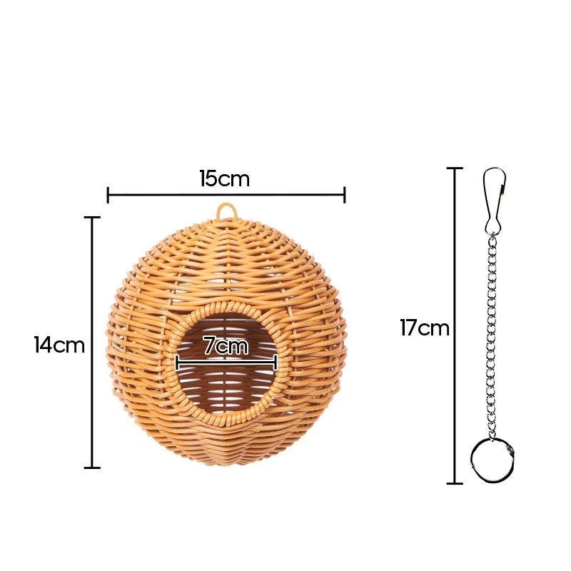 Bird Nest Fake Grass Handwoven Cage – 13 Colors