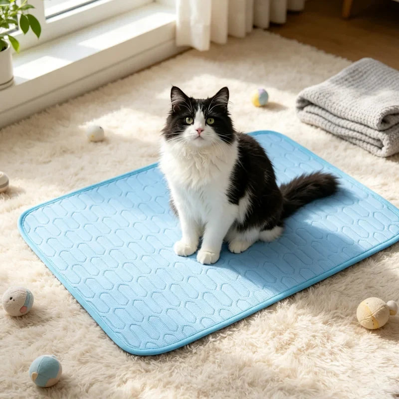 Dog Cooling Ice Bed Mat Pet Summer Cat Cold, Washable
