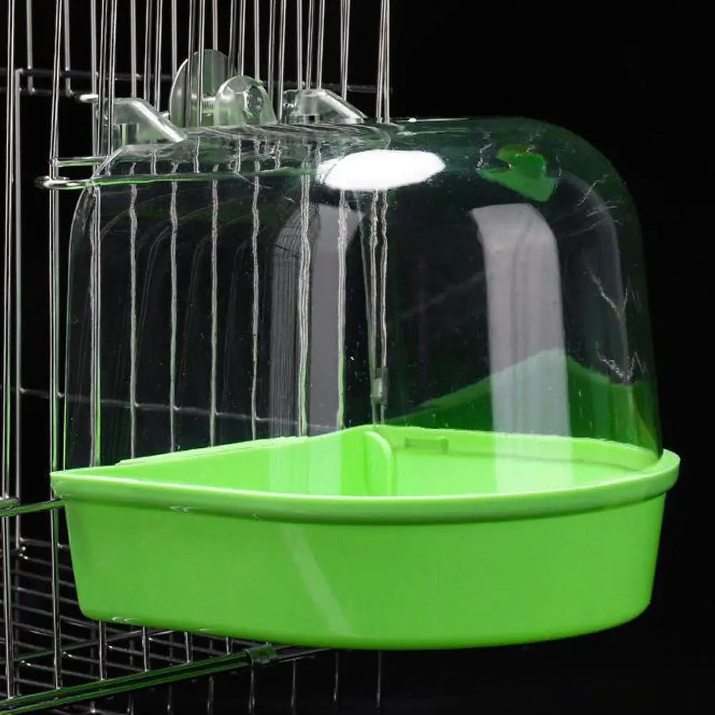 Clear Hanging Bird Bath for Cage Parakeet - MyPetDollar.com