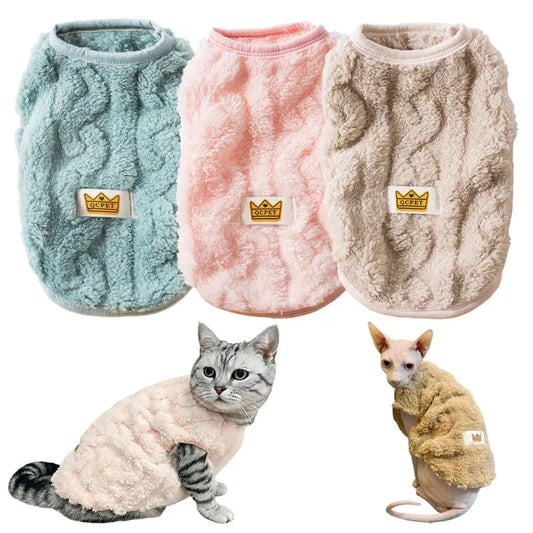 Soft Cozy Cat Clothes Winter Warm Fleece - MyPetDollar.com