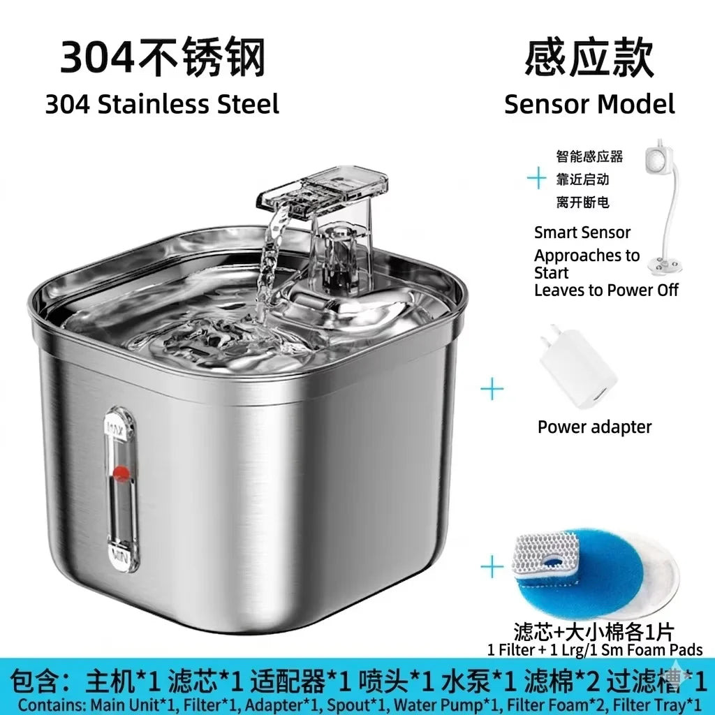 Pet Water Fountain (Stainless Steel + PP) - MyPetDollar.com