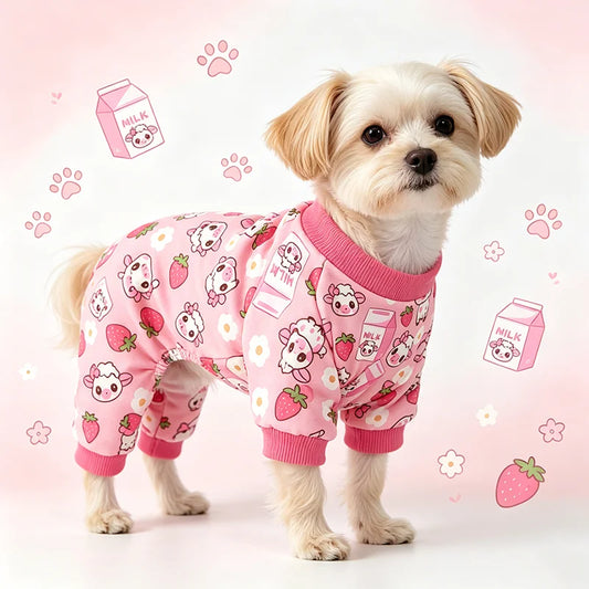 Dog Pink Milk and Sheep Pajamas Dog Costumes - MyPetDollar.com