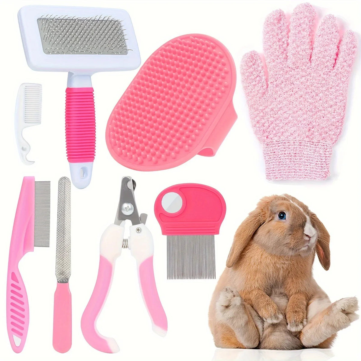8Pcs Combo Set Cat Brush Beauty Kit with Pet - MyPetDollar.com