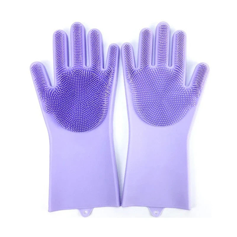 Silicone Pet Grooming Gloves Dog & Cat Bathing Cleaning