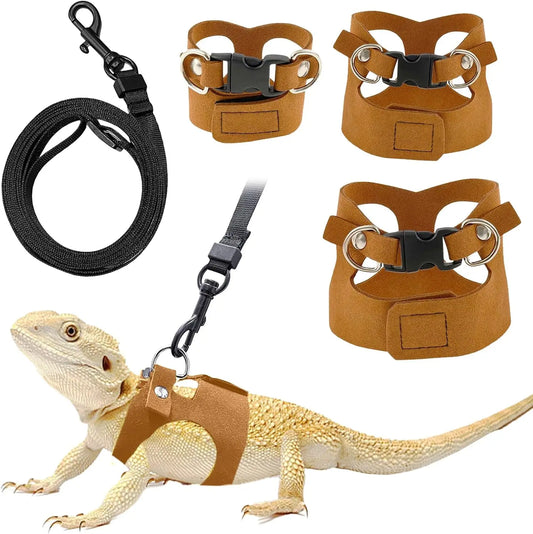 Adjustable Soft Leather Vest for Bearded - MyPetDollar.com