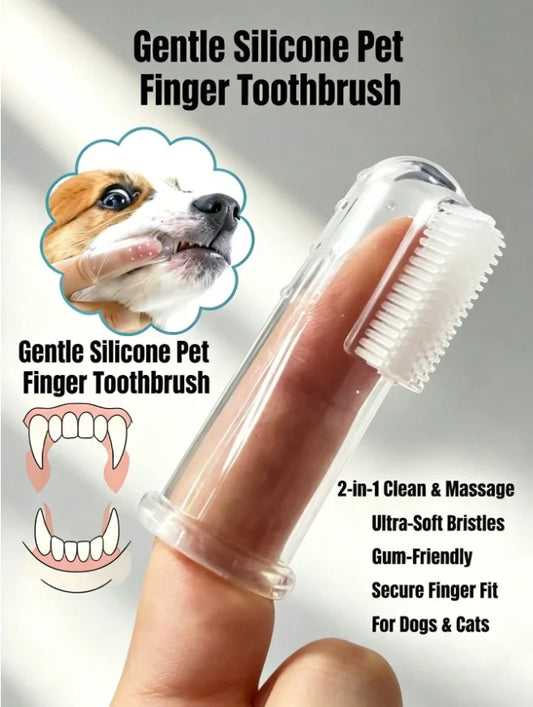 Portable Silicone Pet Finger Toothbrush, - MyPetDollar.com