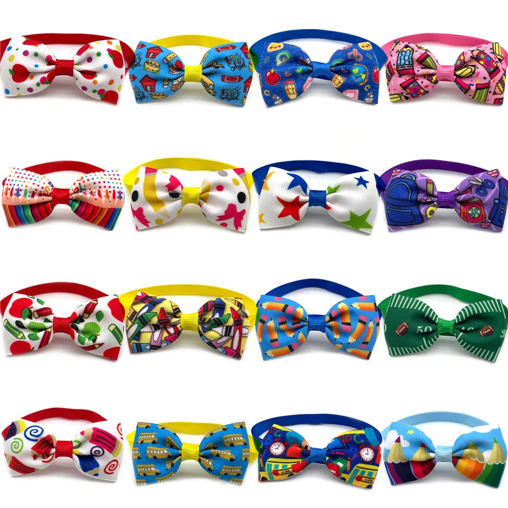 50/100pcs Dog Bow Tie Back To School Style - MyPetDollar.com