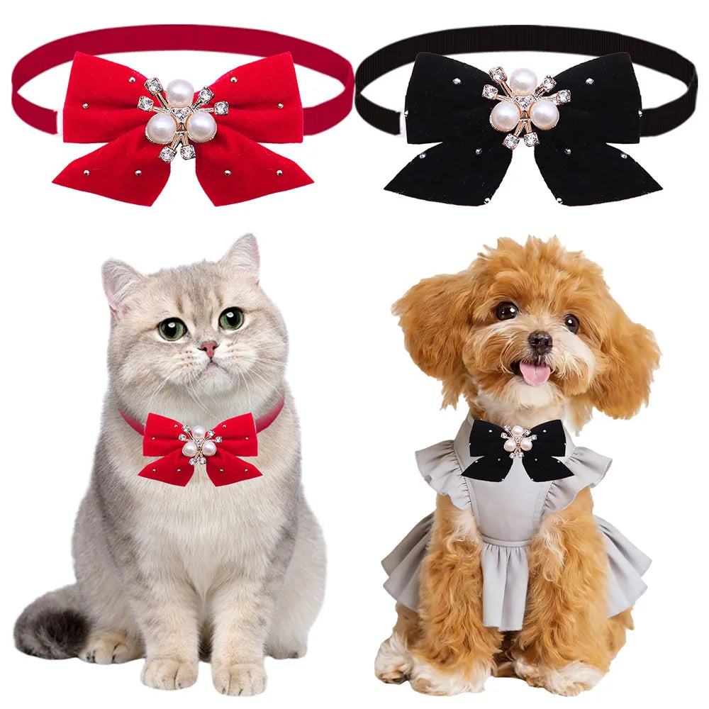 30PCS Diamonds Puppy Bowties Adjustable Pet - MyPetDollar.com