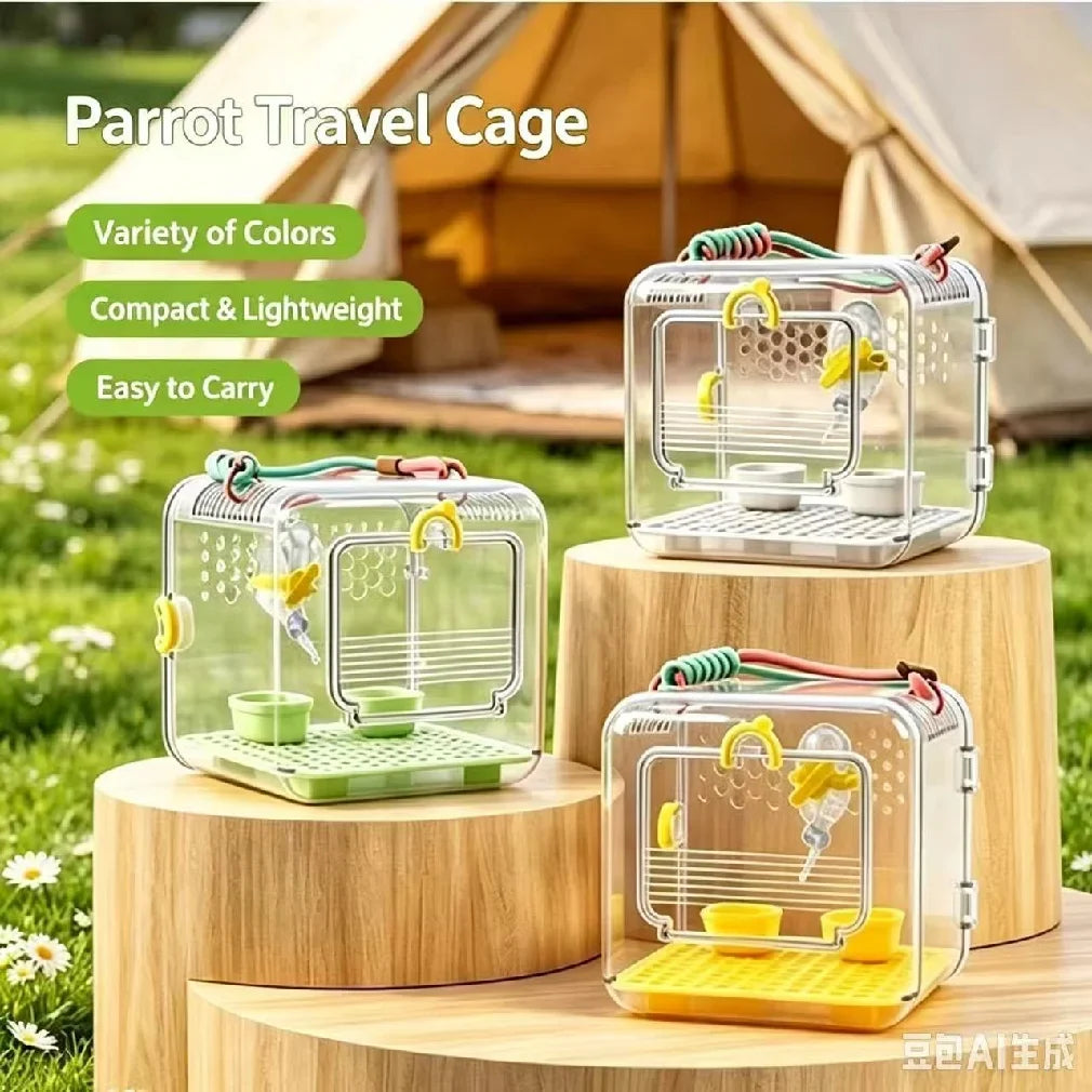Bird Carrier Portable Clear Cage for Travel - MyPetDollar.com