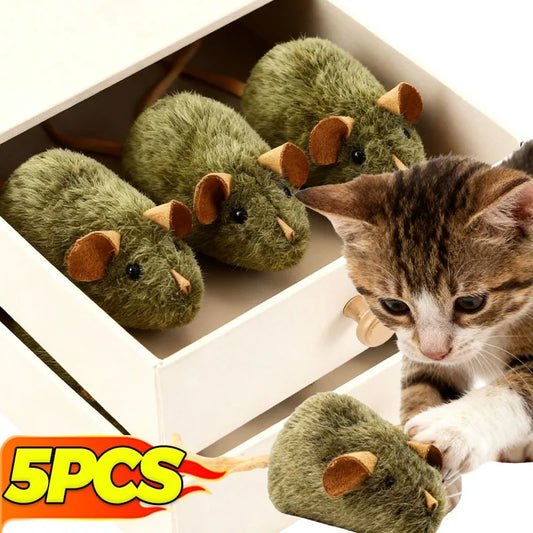 1/5pcs Interactive Mouse Plush Cat Chew Toy - MyPetDollar.com