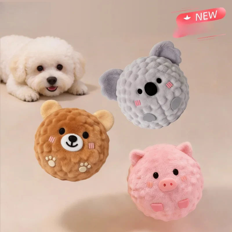 Mini Plush Squeaky Bouncy Ball Dog Toy Cute - MyPetDollar.com