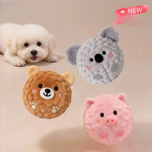 Mini Plush Squeaky Bouncy Ball Dog Toy Cute - MyPetDollar.com