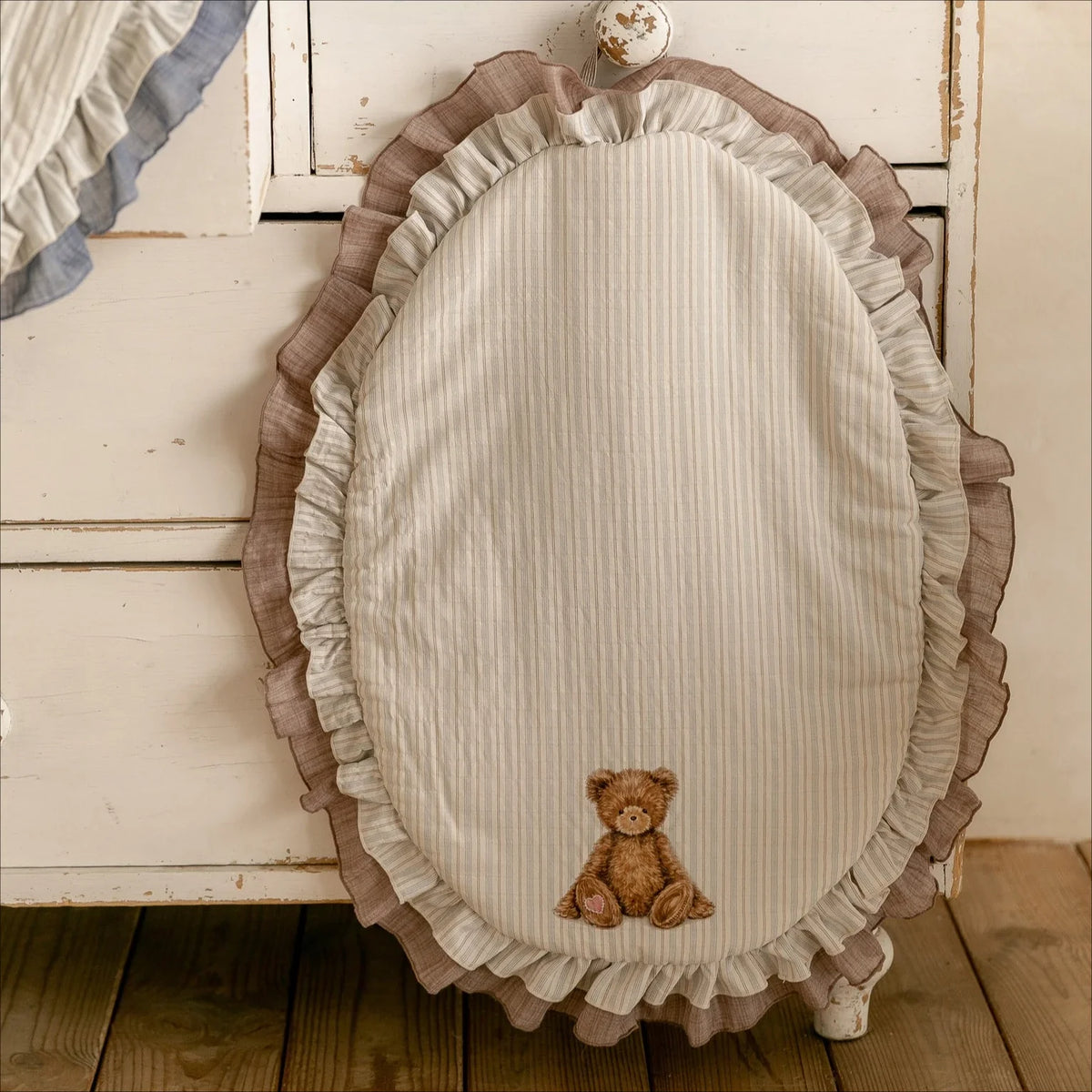 Soft Pet Autumn and Winter Striped Round Pad Dog Nest