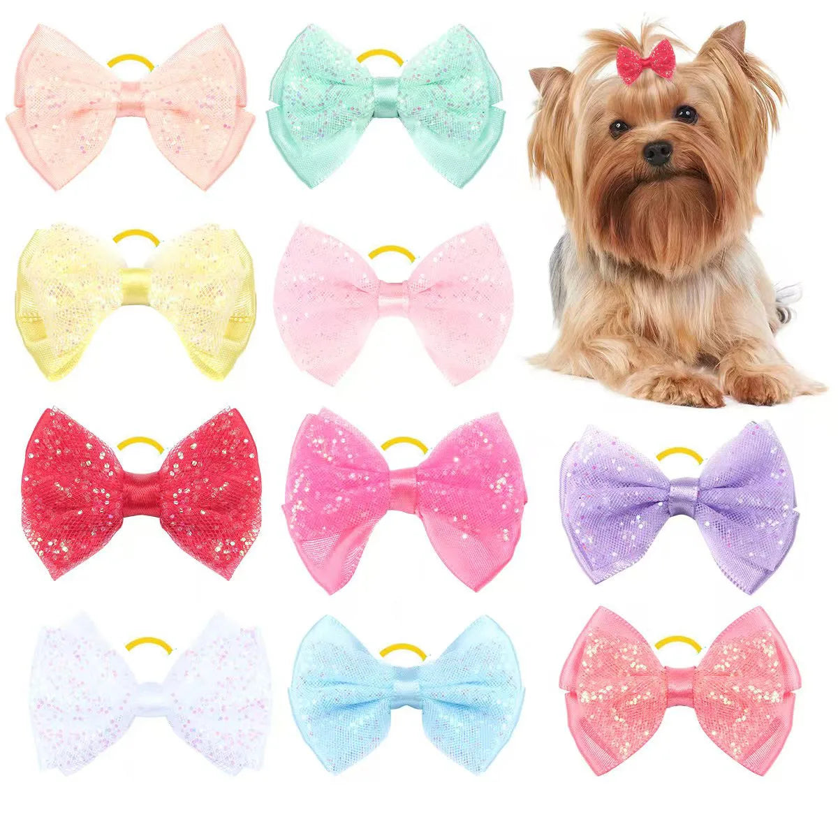 5/10pcs Sweet Lace Dog Hairbows Dog Bows - MyPetDollar.com