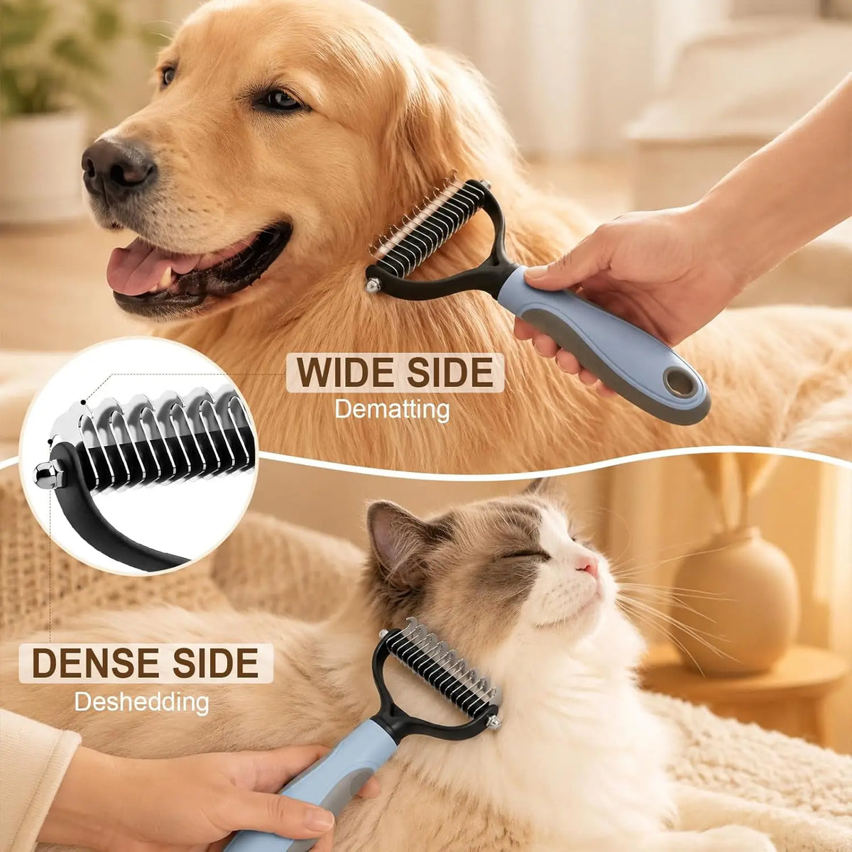 Double Sided Pet Grooming Brush for - MyPetDollar.com