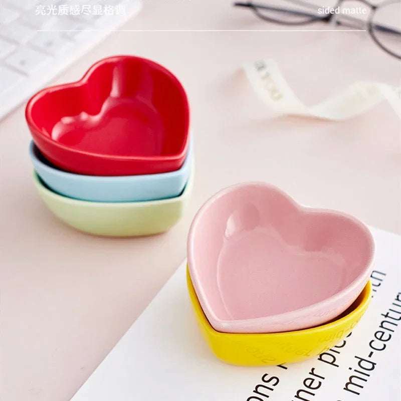 1PC Feeding Bowl, Colorful Heart Shape - MyPetDollar.com
