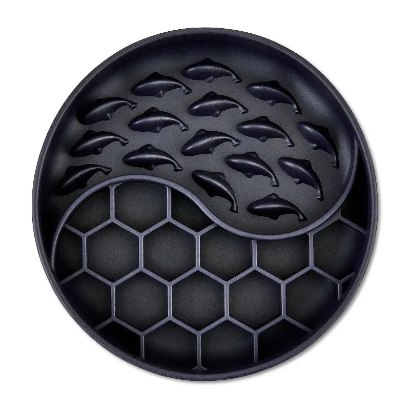 Silicone Slow Feeder Bowl for Pets, Black - MyPetDollar.com
