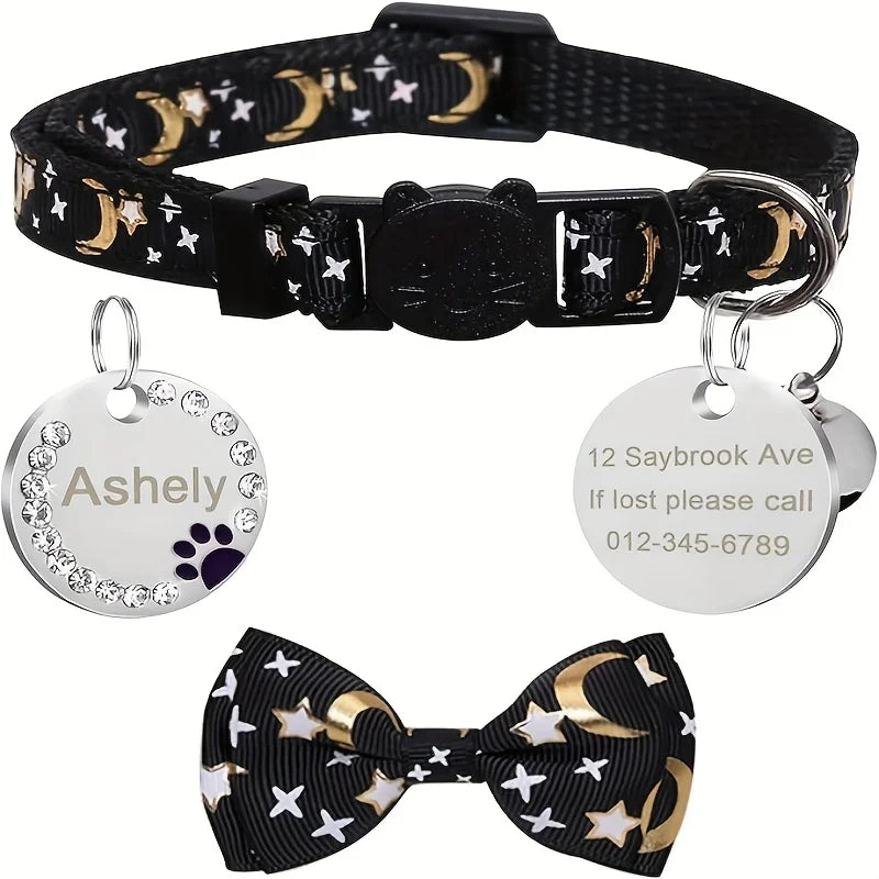 Personalized Cat Collar Pendant ID Engraving Name Tag