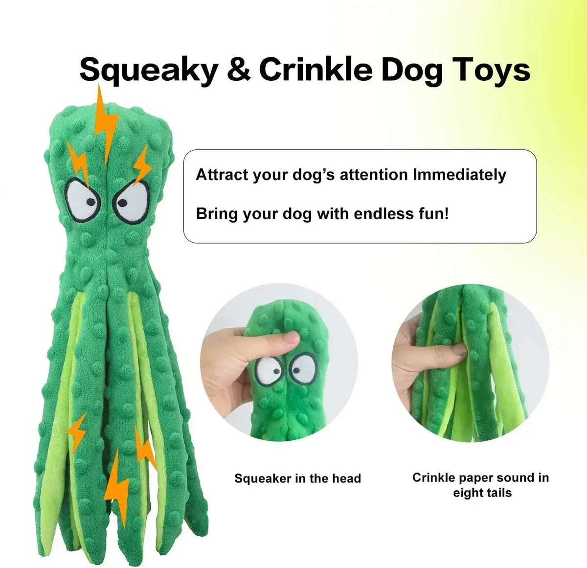 Dog Squeaky Toys Octopus - No Stuffing - MyPetDollar.com