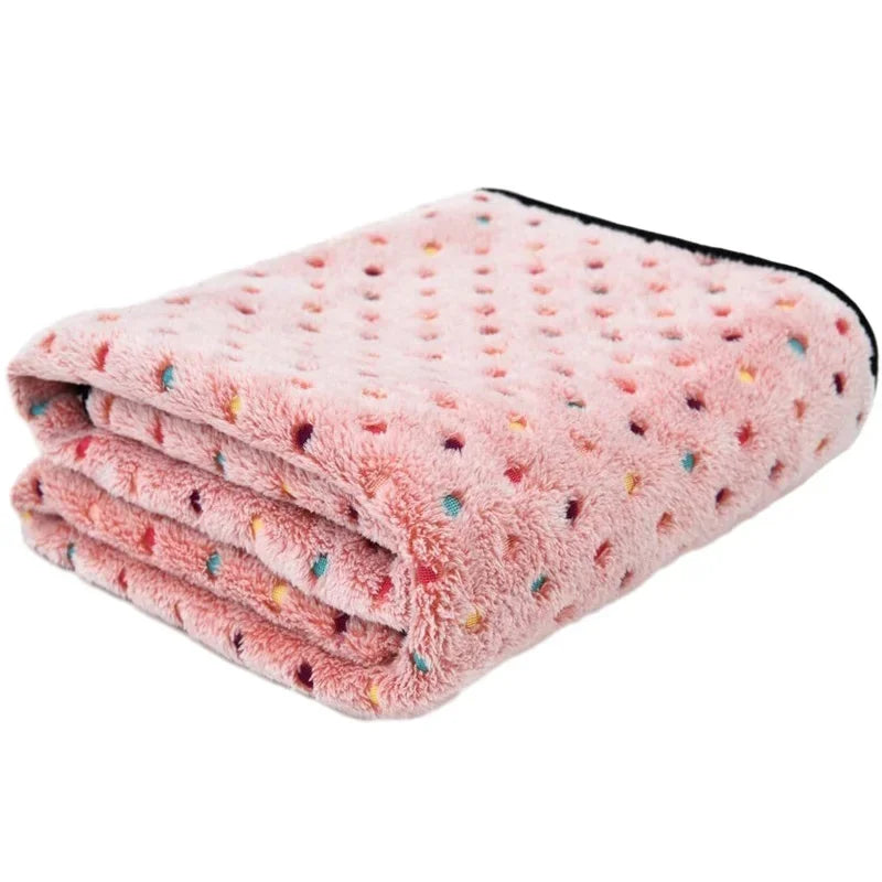 Soft Fluffy Pet Blanket Cute Dot Pattern - MyPetDollar.com