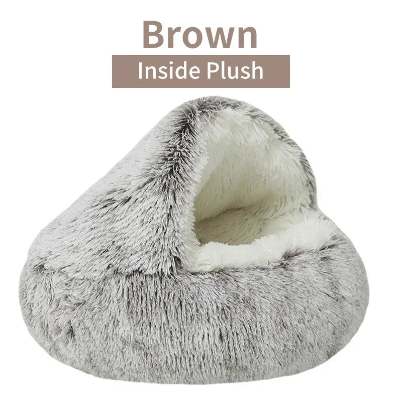 2 in 1 Winter Soft Plush Pet Bed with Cover - MyPetDollar.com