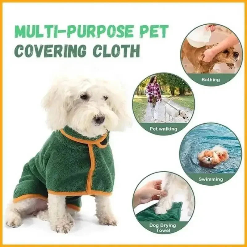 Fast Drying Dog Bathrobe, Microfiber - MyPetDollar.com