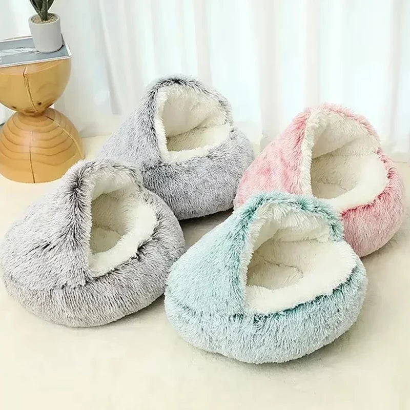 2 in 1 Winter Soft Plush Pet Bed with Cover - MyPetDollar.com