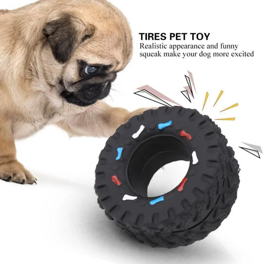 Dog Tire Squeaky Chew Toy, Bite Resistant - MyPetDollar.com