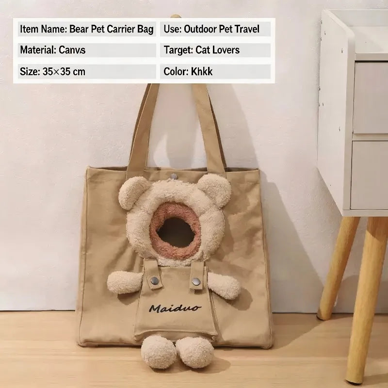 Canvas 35cm Soft-sided Portable Pet Handbag Lightweight Breathable – 2 Colors